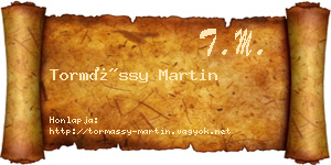 Tormássy Martin névjegykártya