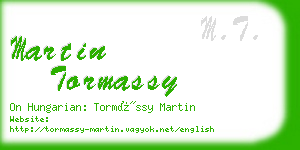 martin tormassy business card